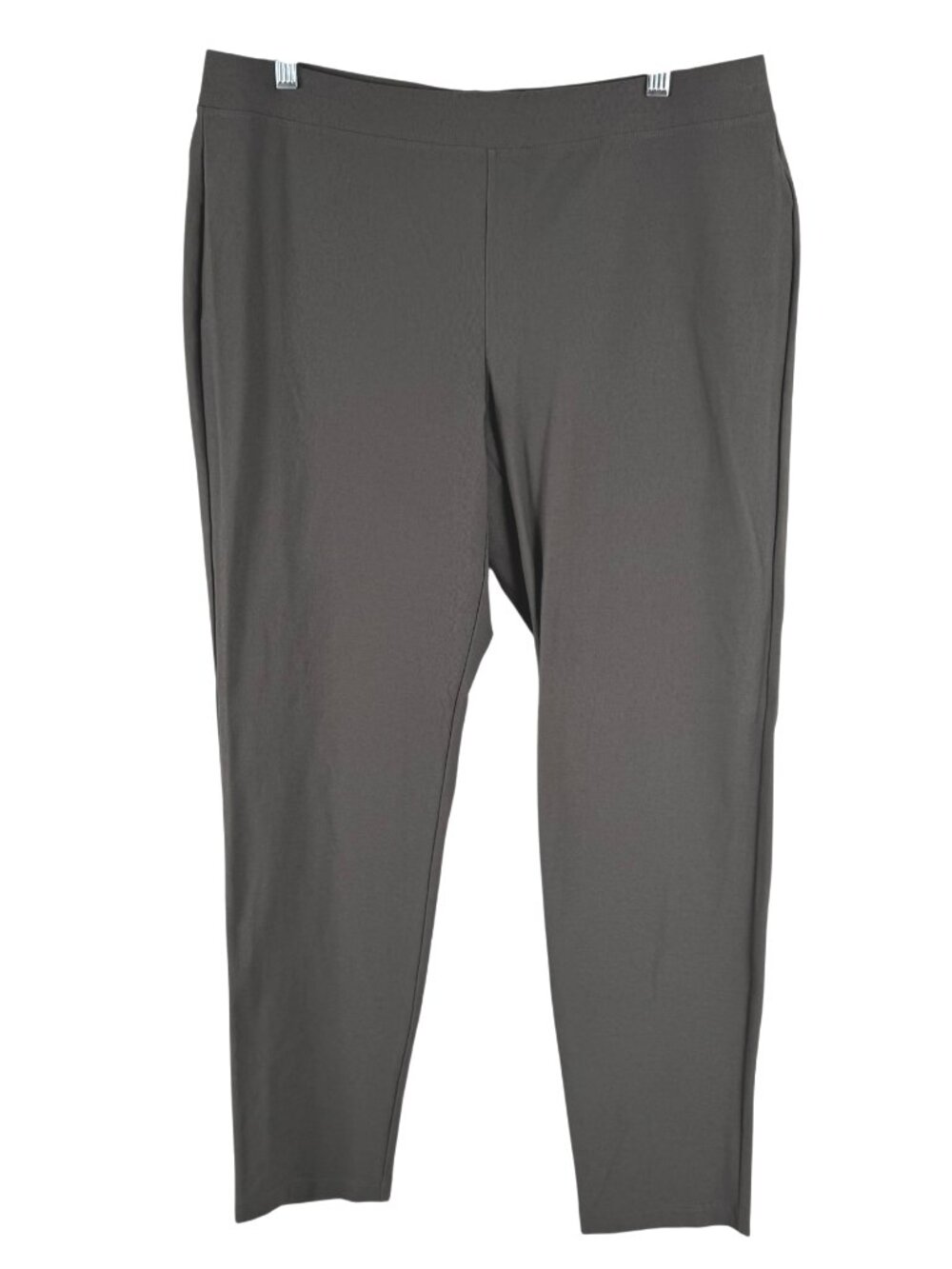 Eileen Fisher Slim Ankle Pants Large Stretch Crepe Pull On NWT PT-2842